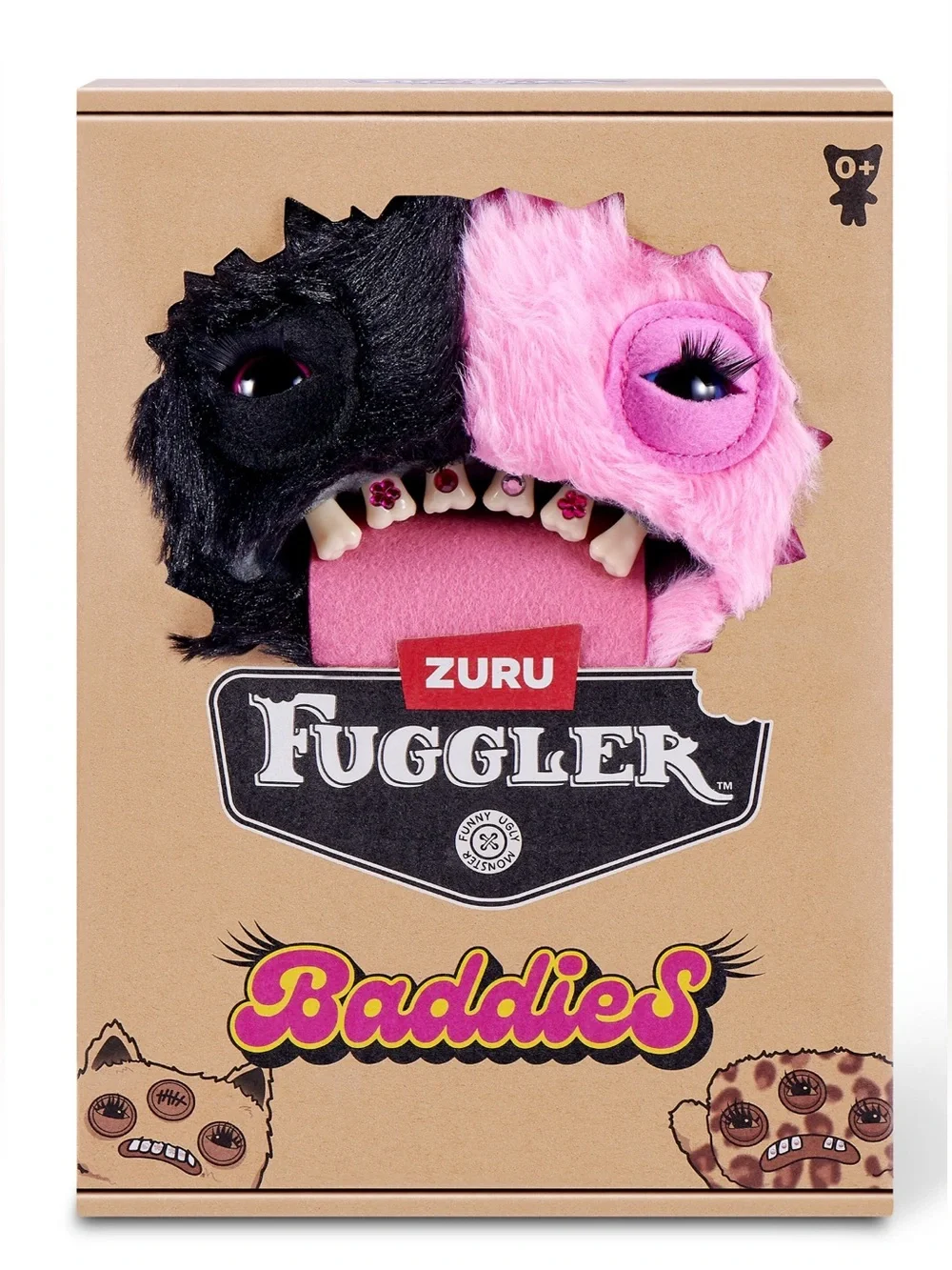 ZURU Fuggler Baddies Pink & Black Funny Ugly Monster Plush New